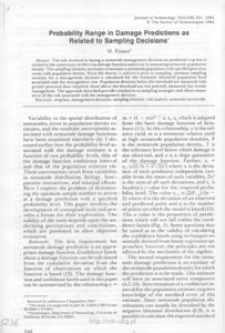Probability range in damage predictions as related to sampling decisions