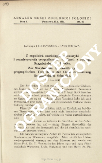 Zur Morphologie, Systematik und geographischen Verbreitung der Cladoceren-Gattung Scapholeberis Schoedler