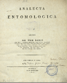 Analecta entomologica : cum tab. 4 aeneis