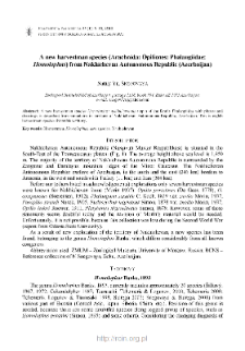 A new harvestman species (Arachnida: Opiliones: Phalangiidae: Homolophus) from Nakhichevan Autonomous Republic (Azerbaijan)