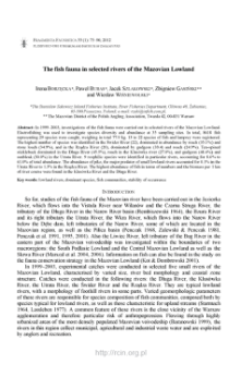 The fish fauna in selected rivers of the Mazovian Lowland