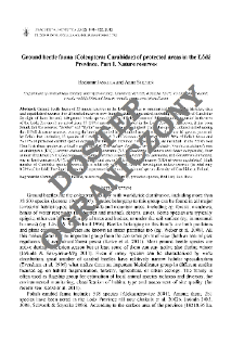 Ground beetle fauna (Coleoptera: Carabidae) of protected areas in the Ł&oacute;dź Province. Pt. 1, Nature reserves