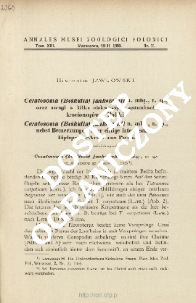 Ceratosoma (Beskidia) jankowskii n. subg., n. sp., nebst Bemerkungen &uuml;ber einige interessanten Diplopoden - Arten aus Polen