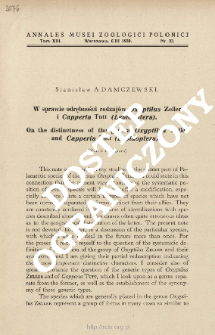 On the distinctness of the genera Oxyptilus Zeller and Capperia Tutt (Lepidoptera)