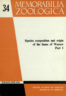 Species composition and origin of the fauna of Warsaw. P. 1 /