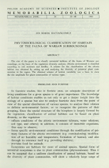 Phytosociological classification of habitats of the fauna of Warsaw surroundings