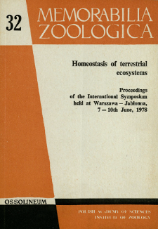 Homeostasis of terrestrial ecosystems : proceedings of the International Symposium held at Warszawa - Jabłonna, 7-10th June, 1978 - contents