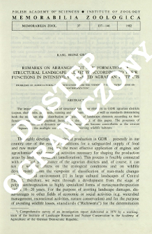 Remarks on arrangement and formation of structural landscape elements according to their functions in intensively managed agrarian district