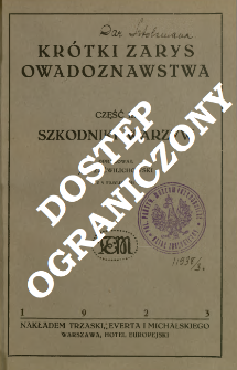 Kr&oacute;tki zarys owadoznawstwa. Cz. 3, Szkodniki warzyw