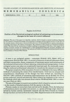 Outline of the floristical-ecological method of estimating environmental changes in the zone of a town's influence