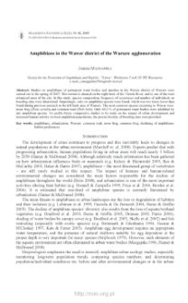 Amphibians in the Wawer district of the Warsaw agglomeration