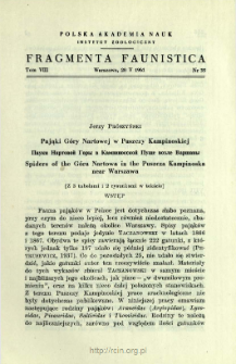 Pająki Góry Nartowej w Puszczy Kampinoskiej = Pauki Nartovoj Gory v Kampinosskoj Puŝe vozle Varšavy
