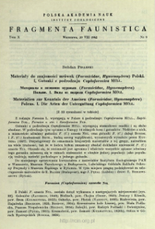 Materiały do znajomości mr&oacute;wek (Formicidae, Hymenoptera) Polski. Materialy k poznani&ucirc; murav'ev (Formicidae, Hymenoptera) Pol'&scaron;i. 1, Gatunki z podrodzaju Coptoformica M&uuml;ll
