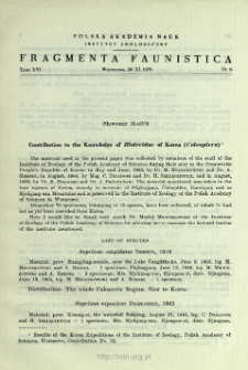 Field investigations in the Democratic People's Republic of Korea by staff members of the Institute of Zoology of the Polish Academy of Sciences
