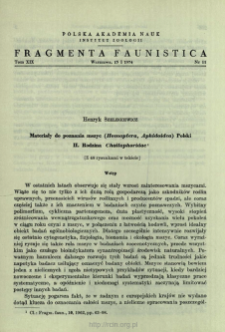 Materiały do poznania mszyc (Homoptera, Aphidoidea) Polski. 2 Rodzina Chaitophoridae