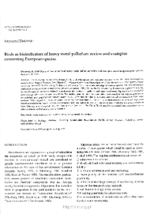 Birds as bioindicators of heavy metal pollution: review and examples concerning European species