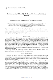 The first record of Hahnia difficilis Harm, 1966 (Araneae, Hahniidae) in Poland