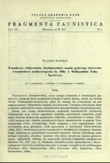 Wazonkowce (Oligochaeta, Enchytraeidae) zespołu grądowego (Querceto-Carpinetum medioeuropeum Tx. 1936) w Wielkopolskim Parku Narodowym