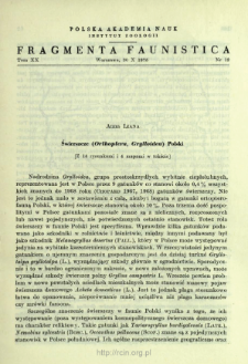 Świerszcze (Orthoptera, Grylloidea) Polski