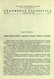 Przegląd polskich gatunk&oacute;w z podrodziny Conopinae (Diptera, Conopidae)