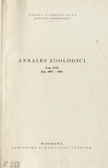 Annales Zoologici ; t. 17 - Spis treści