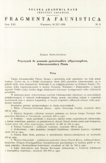 Przyczynek o poznania gąsienicznik&oacute;w (Hymenoptera, Ichneumonidae) Pienin