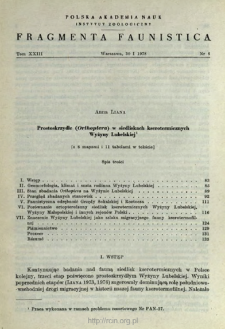 Prostoskrzydłe (Orthoptera) w siedliskach kserotermicznych Wyżyny Lubelskiej