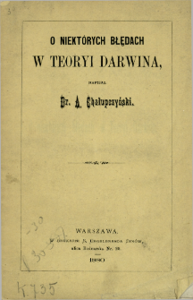 O niektórych błędach w teoryi Darwina