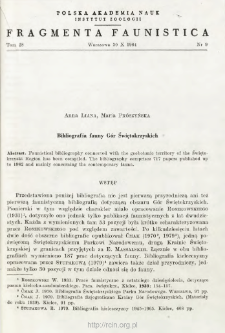 Bibliografia fauny Gór Świętokrzyskich