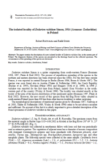 The isolated locality of Zodarion rubidum Simon, 1914 (Araneae: Zodariidae) in Poland