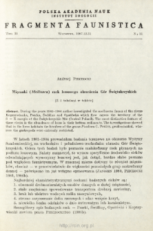 Mięczaki (Mollusca) rzek lessowego obrzeżenia G&oacute;r Świętokrzyskich