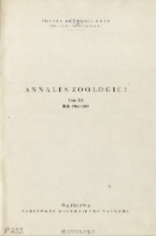 Annales Zoologici ; t. 20 - Spis treści