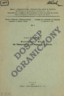 Ważki okolic Wilna = Die Odonatenfauna der Umgebung von Wilna