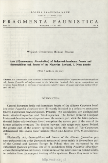 Ants (Hymenoptera, Formicoidea) of linden-oak-hornbeam forests and thermophilous oak forest of the Mazovian Lowland. 1. Nest density
