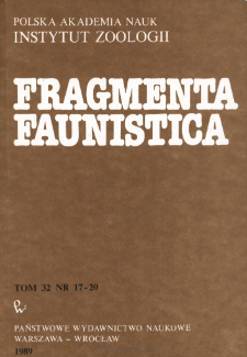 Fragmenta Faunistica - Strony tytułowe, spis treści - t. 32, nr. 17-20 (1989)