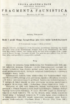 Rzeki i potoki Okręgu Łysogórskiego jako teren badań hydrobiologicznych