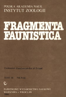 Fragmenta Faunistica - Strony tytułowe, spis treści - t. 30, nr. 9-16 (1986)