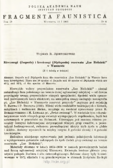 R&oacute;wnonogi (Isopoda) i krocionogi (Diplopoda) rezerwatu "Las Bielański" w Warszawie