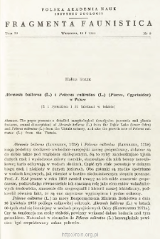Abramis ballerus (L.) i Pelecus cultratus (L.) (Pisces, Cyprinidae) w Polsce