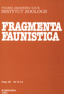Fragmenta Faunistica - Strony tytułowe, spis treści - t. 35, nr. 9-14 (1991)