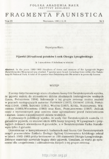 Pijawki (Hirudinea) potok&oacute;w i rzek Okręgu Łysog&oacute;rskiego