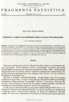 Much&oacute;wki z rodziny Sarcophagidae (Diptera) Krainy Świętokrzyskiej