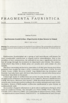 Earthworms (Lumbricidae, Oligochaeta) of pine forests in Poland