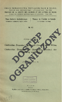 Clubionidae, Drassidae i Dysderidae (Arachn.) okolic Wilna = Clubionidae, Drassidae und Dysderidae (Arachn.) der Umgebung von Wilno