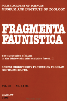 Fragmenta Faunistica - Strony tytułowe, spis treści - t. 38, nr. 14-25 (1995)