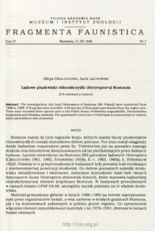 Lądowe pluskwiaki r&oacute;żnoskrzydłe (Heteroptera) Roztocza