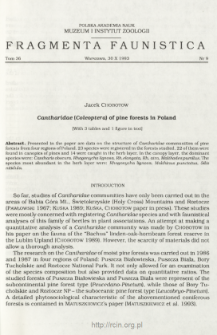 Cantharidae (Coleoptera) of pine forests in Poland