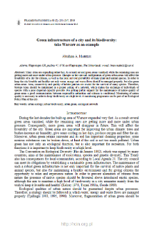 Green infrastructure of a city and its biodiversity: take Warsaw as an example