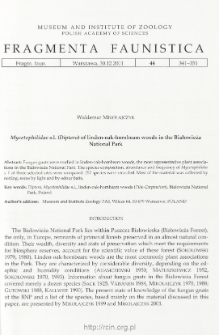 Mycetophilidae s.l. (Diptera) of linden-oak-hornbeam woods in the Białowieża National Park