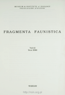 Fragmenta Faunistica - Strony tytułowe, spis treści - t. 43, nr. 1-17 (2000)